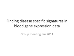 Finding disease specific signature in blood gene expression data