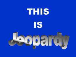 EOC Jeopardy #2