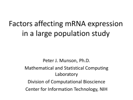 Factors affecting mRNA expression in a large population study