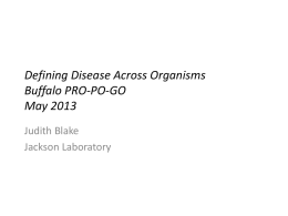 Disease classification workshop Georgetown April 2012