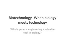 Applications for Genetic Engineering