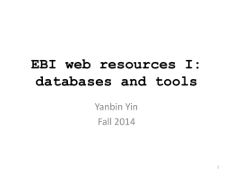 EBI resources I: GEO and ftp site