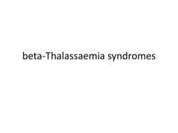 beta-Thalassaemia syndromes