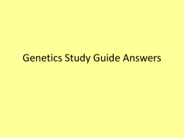 Genetics Study Guide Answers