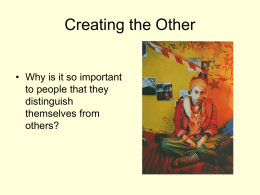 September 14: Creating the Other