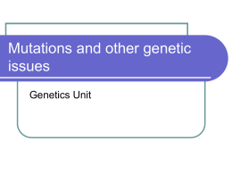 Mutations and other genetic problems