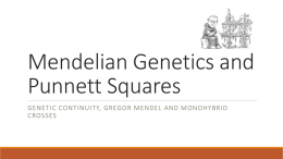 Mendelian Genetics and Punnett Squares