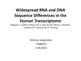 Widespread RNA and DNA Sequence Differences