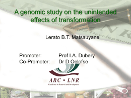 Ms Lerato Matsaunyane (ARC) – A genomic study on the