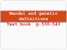 Ch. 14: Genetics and Heredity
