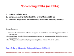 Non-coding RNAs (ncRNAs).