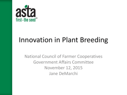 Innovation in Plant Breeding