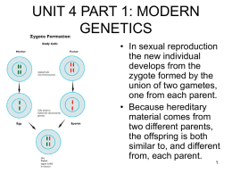 UNIT 4 PART1 MODERN GENETICS