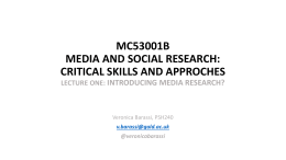 MC53001B Media and Social Research: Critical Skills and
