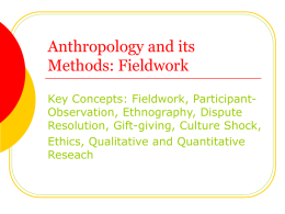 Anthropology and its Methods