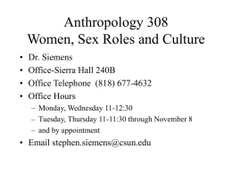Anthropology 151 Physical Anthropology