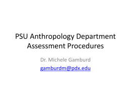PSU Anthropology Department Assessment Procedures