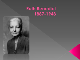 Ruth Benedict 1887-1948 Earlier Years