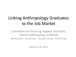 Linking Anthropology Graduates to the Job Market