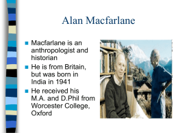 Alan Macfarlane - UL University of Limerick