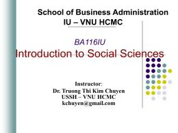BA116IU Introduction to Social Sciences Semester Autumn/1