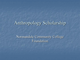 Anthropology Scholarship - Normandale Community College