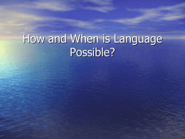 Ottenheimer 08-How and When is Language Possible