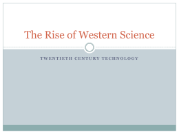 1 The Rise of Western Science