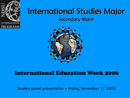 International Studies Major Secondary Major