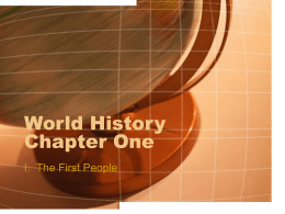World History Chapter One
