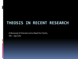 James Hoffman Theosis in Recent Research Presentation