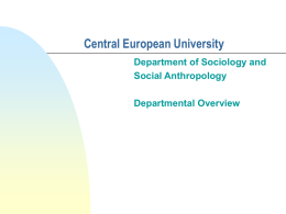 What we promote - Central European University