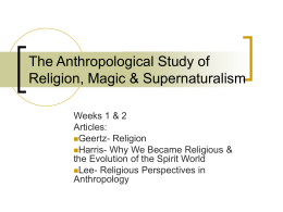Religious Perspectives in Anthropology