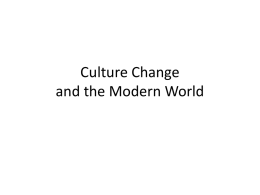 Culture Change and the Modern World