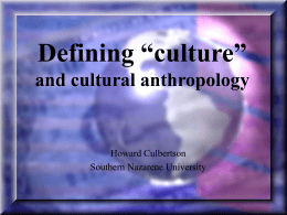 Defining “culture”