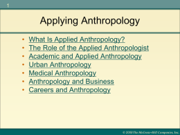 Applied anthropology