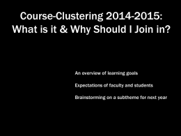 Liberal Arts Course Cluster NonOrg Presentation 2014