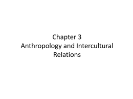Chapter 3 Anthropology and Intercultural Relations