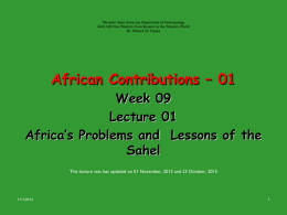 African Contributions - Montclair State University