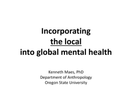 Maes: Incorporating the Local into Global Mental Health