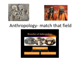 Anthropology- match that field