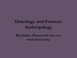 Paleoanthropology, Osteology, and Paleopathologies