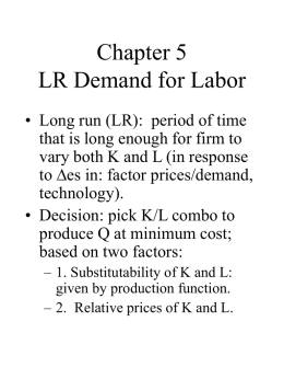 Chapter 5 LR Demand for Labor