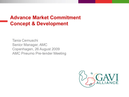 Advance Market Commitment concept and development