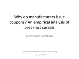 Why do manufacturers issue coupons? An empirical analysis of