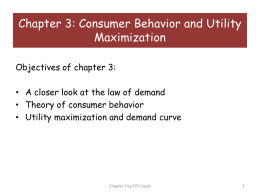Utility maximization and the demand curve
