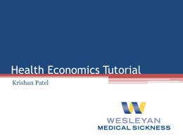 Health Economics Tutorial Slides