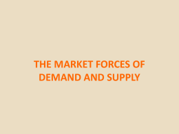 Chapter 3 THE MARKET FORCES OF DEMAND AND SUPPLY