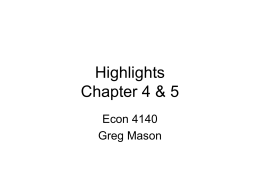 Highlights Chapter 4 & 5