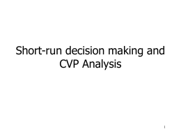 Short-run decision making